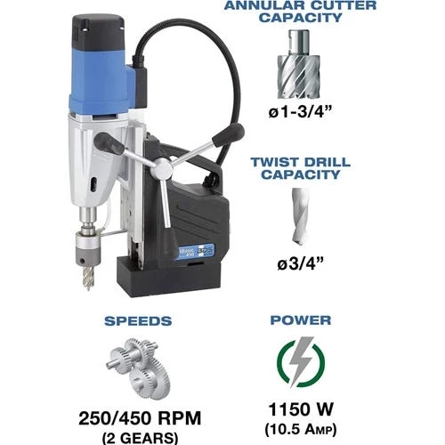 CS Unitec 1-5/8" Two-Speed Portable Magnetic Drill MABASIC 450 2 CS Unitec 1-5/8" Two-Speed Portable Magnetic Drill MABASIC 450 - Image 2