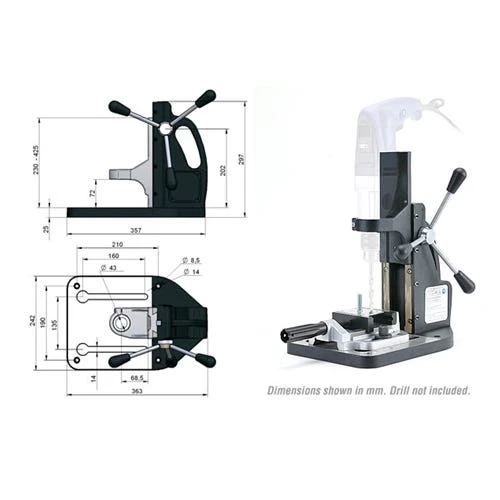 CS Unitec Portable Drill Stand for Hand Handheld 1/2 Drill ZBS 100 1 CS Unitec Portable Drill Stand for Hand Handheld 1/2 Drill ZBS 100